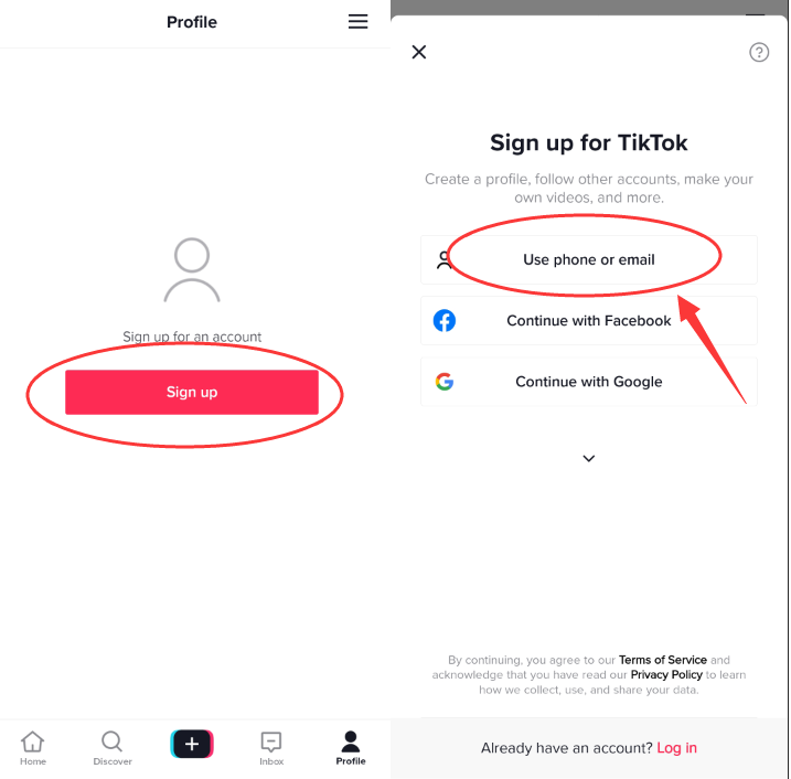 TikTok 邮箱注册